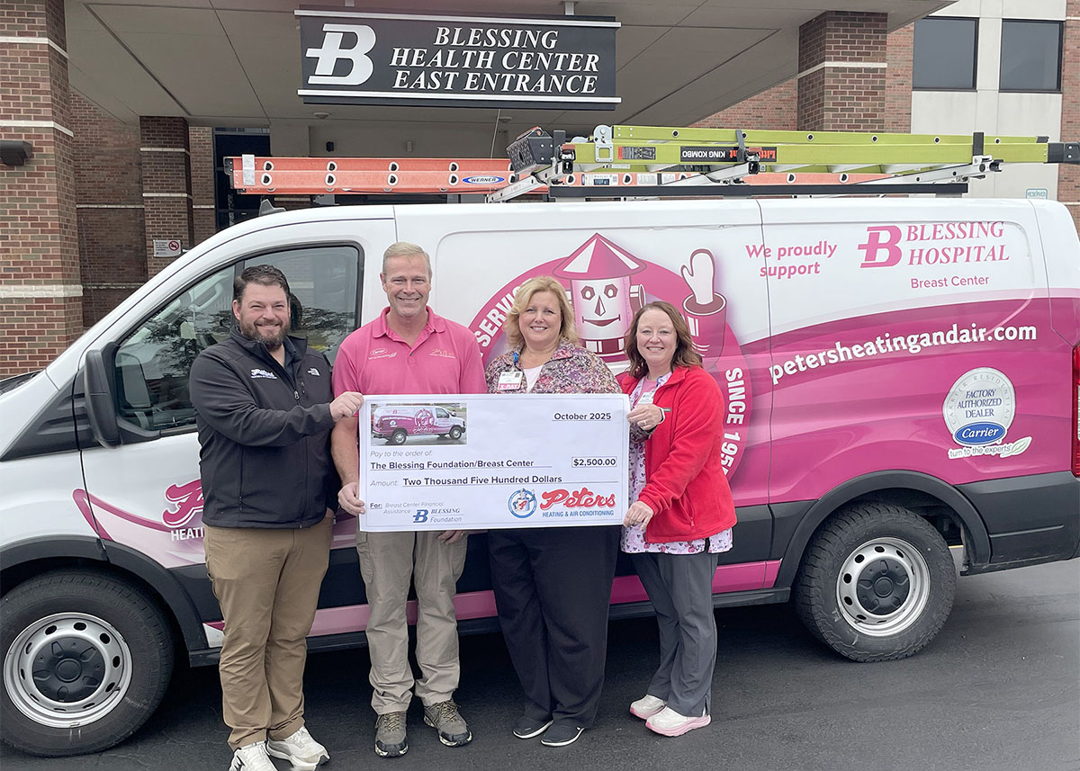 Peters HVAC Pink Van donation
