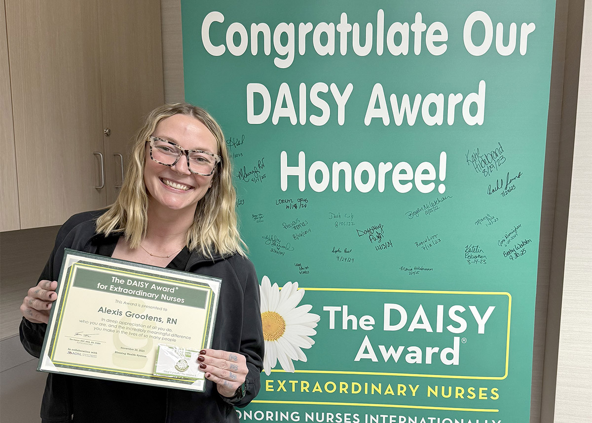 Alexis Grootens 115th Blessing Hospital DAISY Award winner