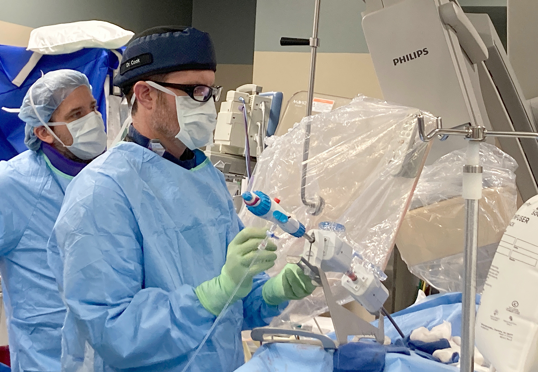 Dr. Jeffrey Cook performs the first TEER heart valve repair procedure at Blessing Hospital