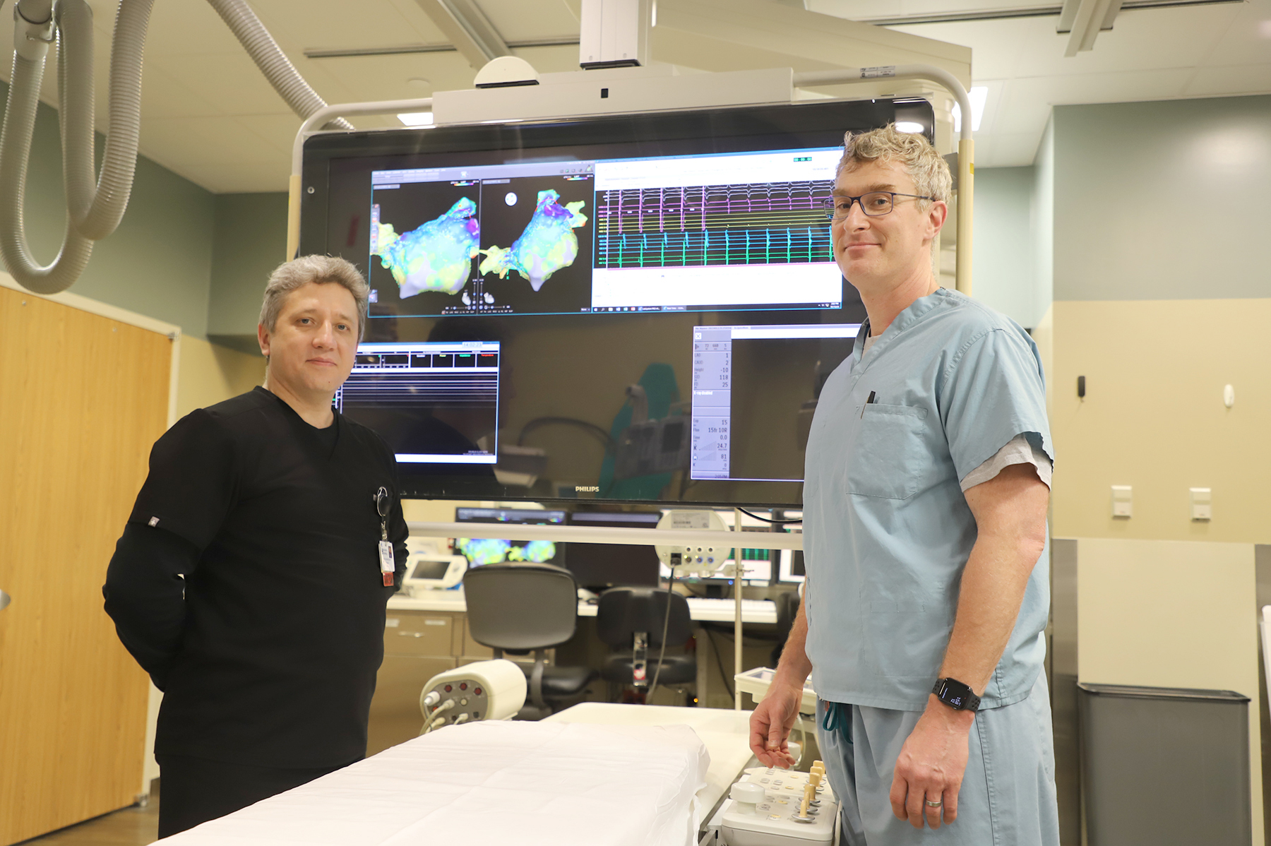 Blessing Health System cardiac electrophysiologists, Drs. Oleg Yurevich (left) and John Hammock.