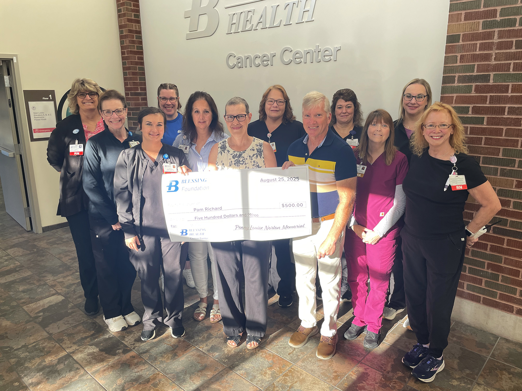 Breast cancer survivor Pam Richard received a special trip with her family through the Blessing Cancer Center Creating Memories program.