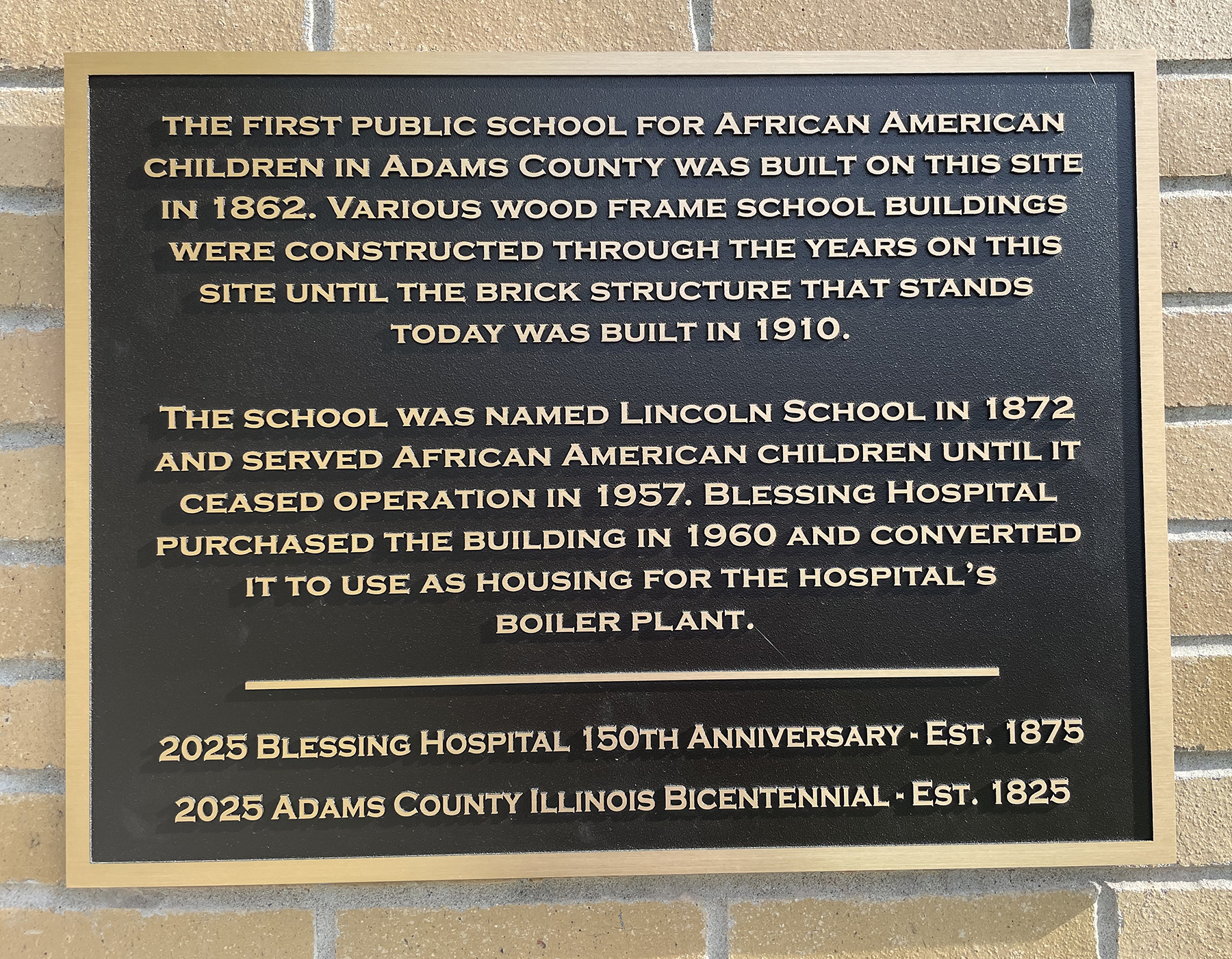 Lincoln School Plaque
