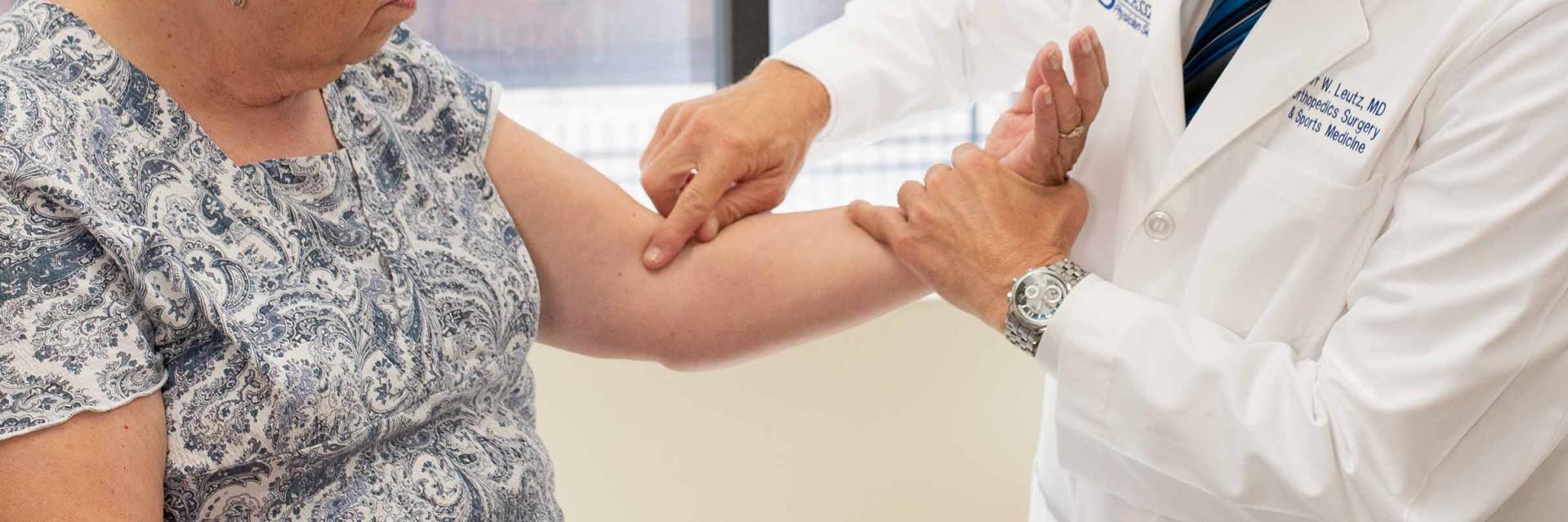 Dr. Leutz and Elbow patient
