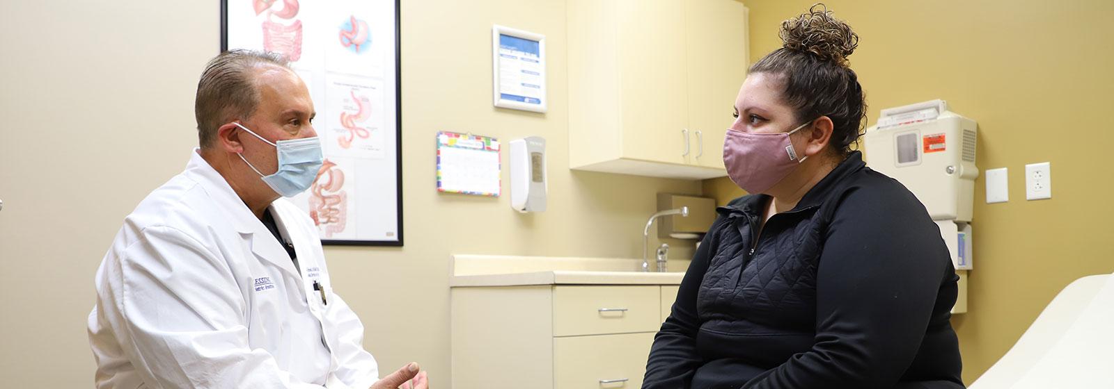 Doctor talking to patient