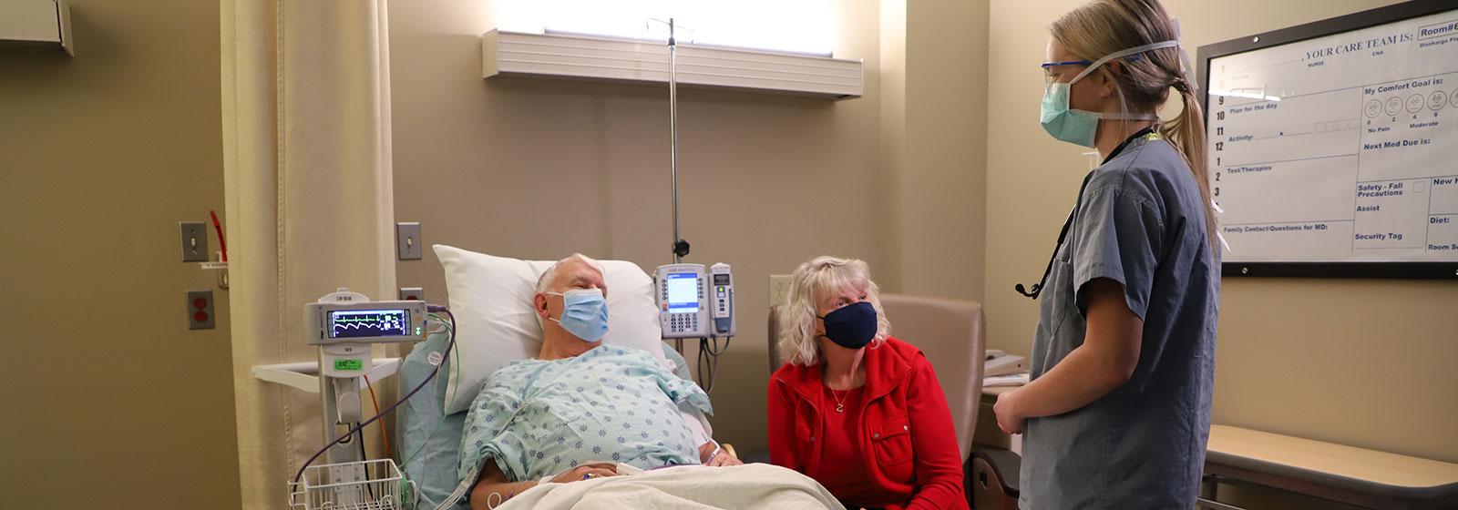 patient talking with nurse