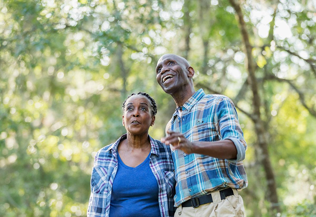 Man and woman outdoors