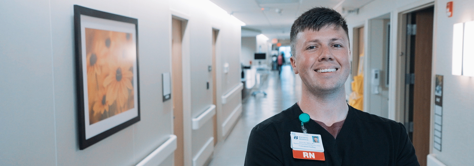 nurse smiling at camera