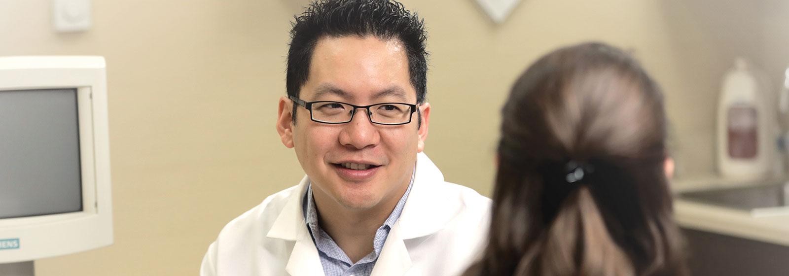 Doctor talking to patient